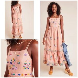 Anthropologie Payal Pratap Amber Embroidered Maxi Dress